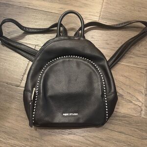 Max Studio Black Backpack with Silver‎ Details